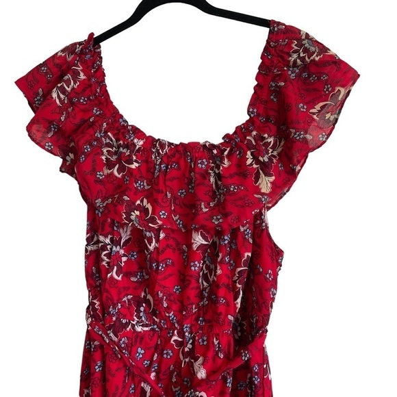 Lane Bryant Floral Off the Shoulder Ruffle Maxi Dress, Size 26/28 - Picture 2 of 8